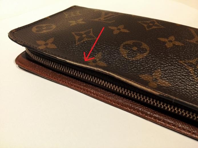 財布のコバ補修の事例